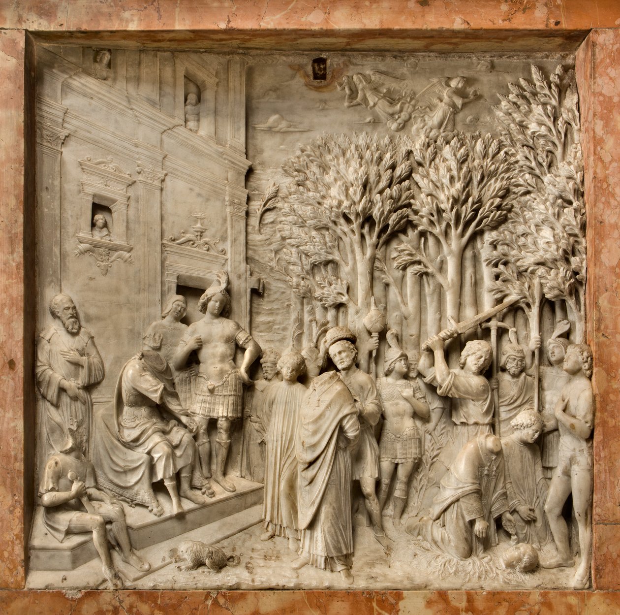 Krypta, Archa svatých Marcellina a Petra Exorcista, Benedetto Briosco 1506-08, Stětí svatých Marcellina a Petra od Benedetto Briosco