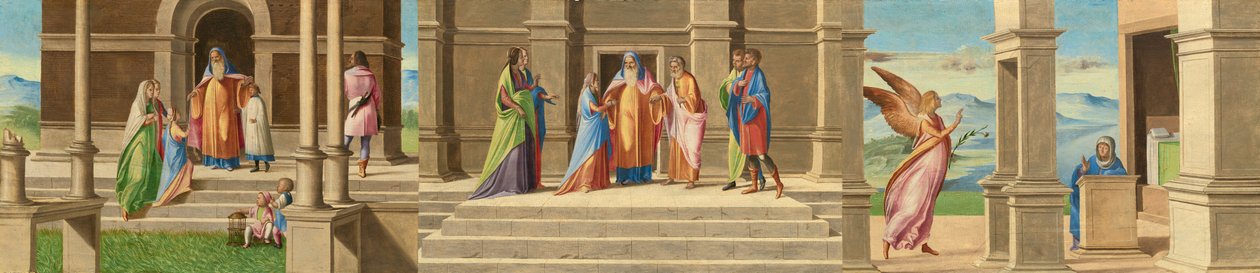 Uvedení a svatba Panny Marie a Zvěstování, 15201525. od Benedetto Diana