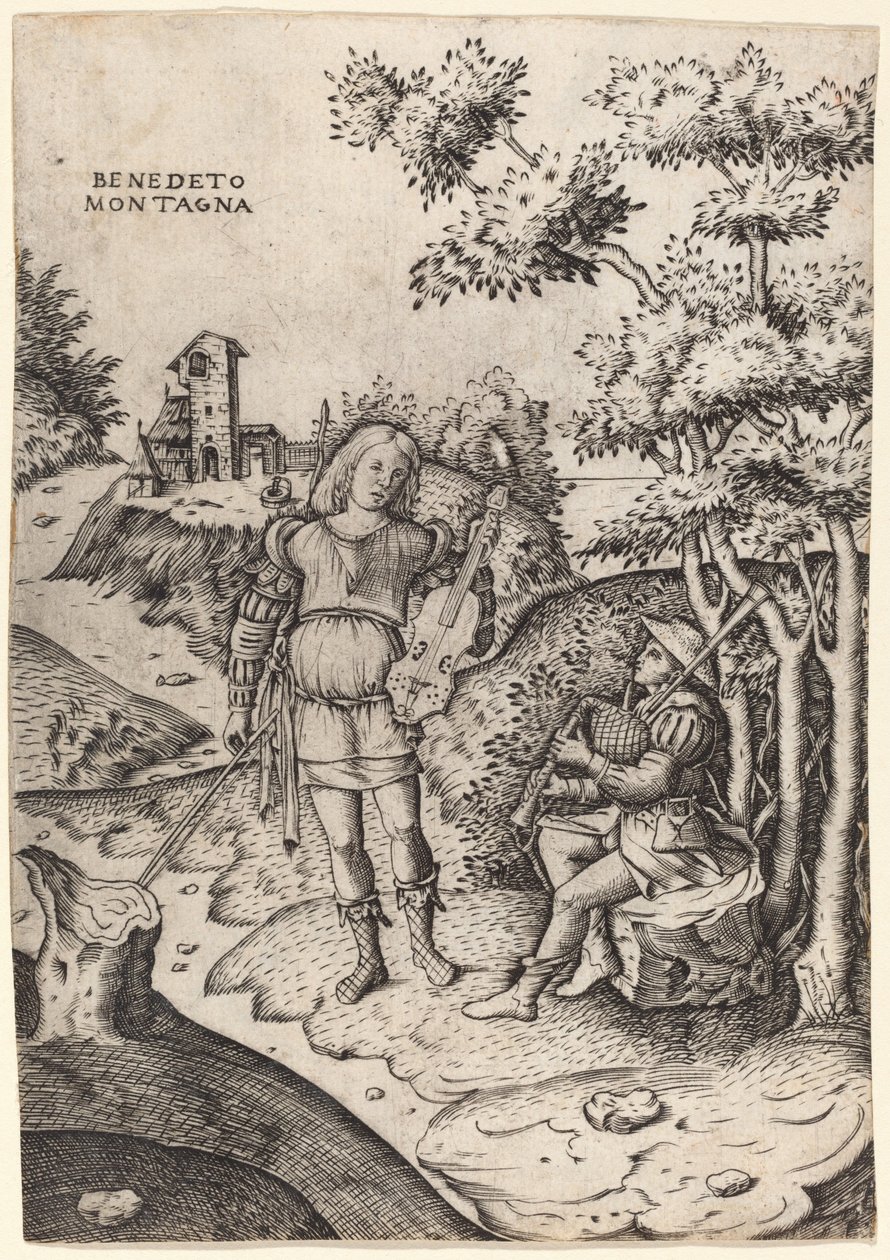 Apollo a Marsyas od Benedetto Montagna