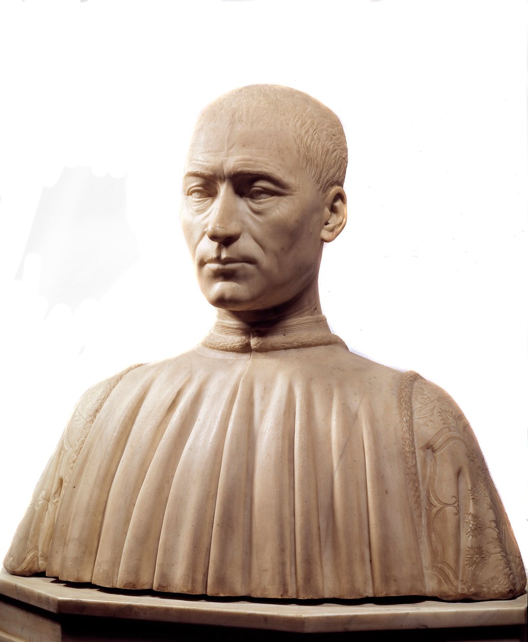 Busta Philippe Strozzi (nebo Filippo) (1489-1538), italský kondotiér a politik. Mramorová socha od Benedetta da Maiano (1442-1497) Paříž 15. století, muzeum Louvre. od Benedetto da Maiano