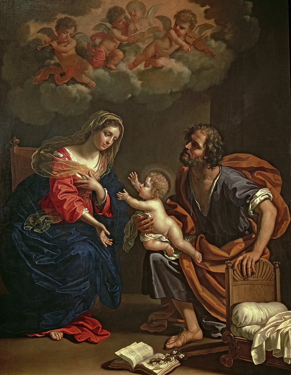 Svatá rodina od Benedetto the Younger Gennari