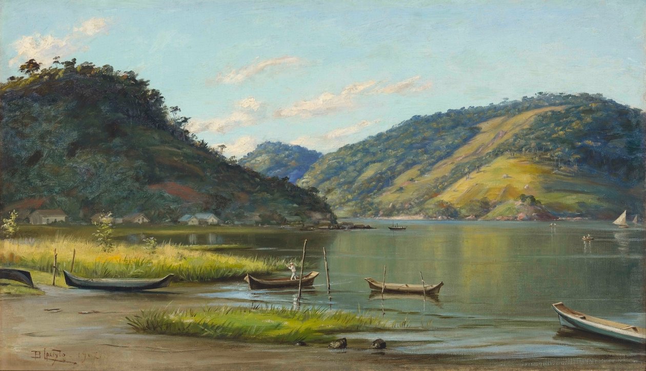 Benedito Calixto - Zátoka s loděmi, SP, 1907 od Benedito Calixto