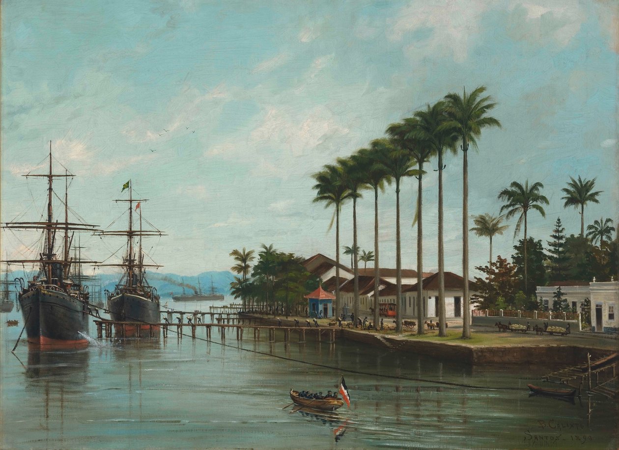 Benedito Calixto - Přístav Santos, SP (vpravo), 1890 od Benedito Calixto