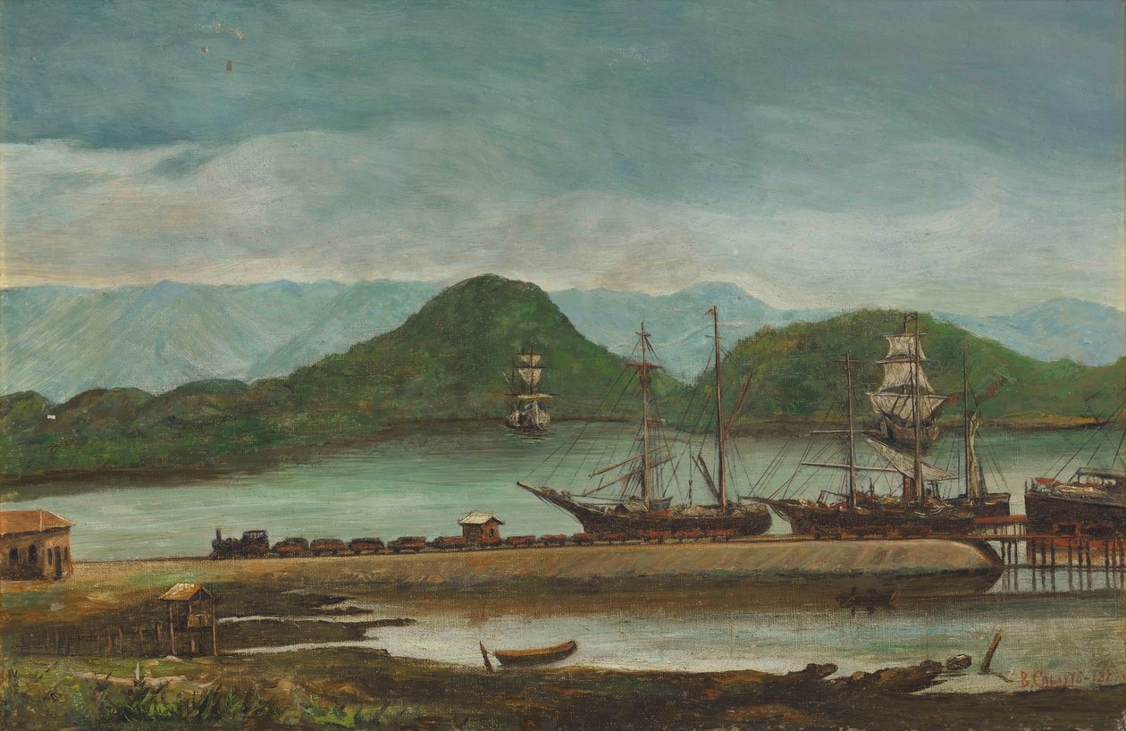 Benedito Calixto - Přístav Santos, SP, 1888 od Benedito Calixto