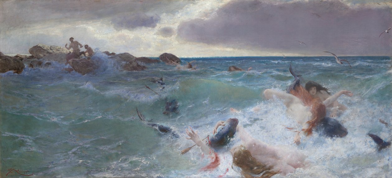 Pomsta Kentaurů, kolem roku 1890 od Benes Knupfer
