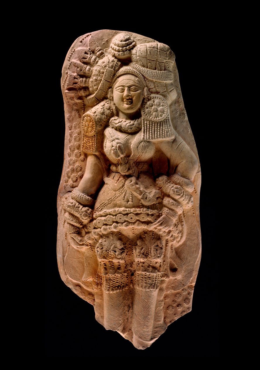 Lisovaná deska Yakshi, Tamluk, cca 200 př. n. l. (terakota) od Bengali School