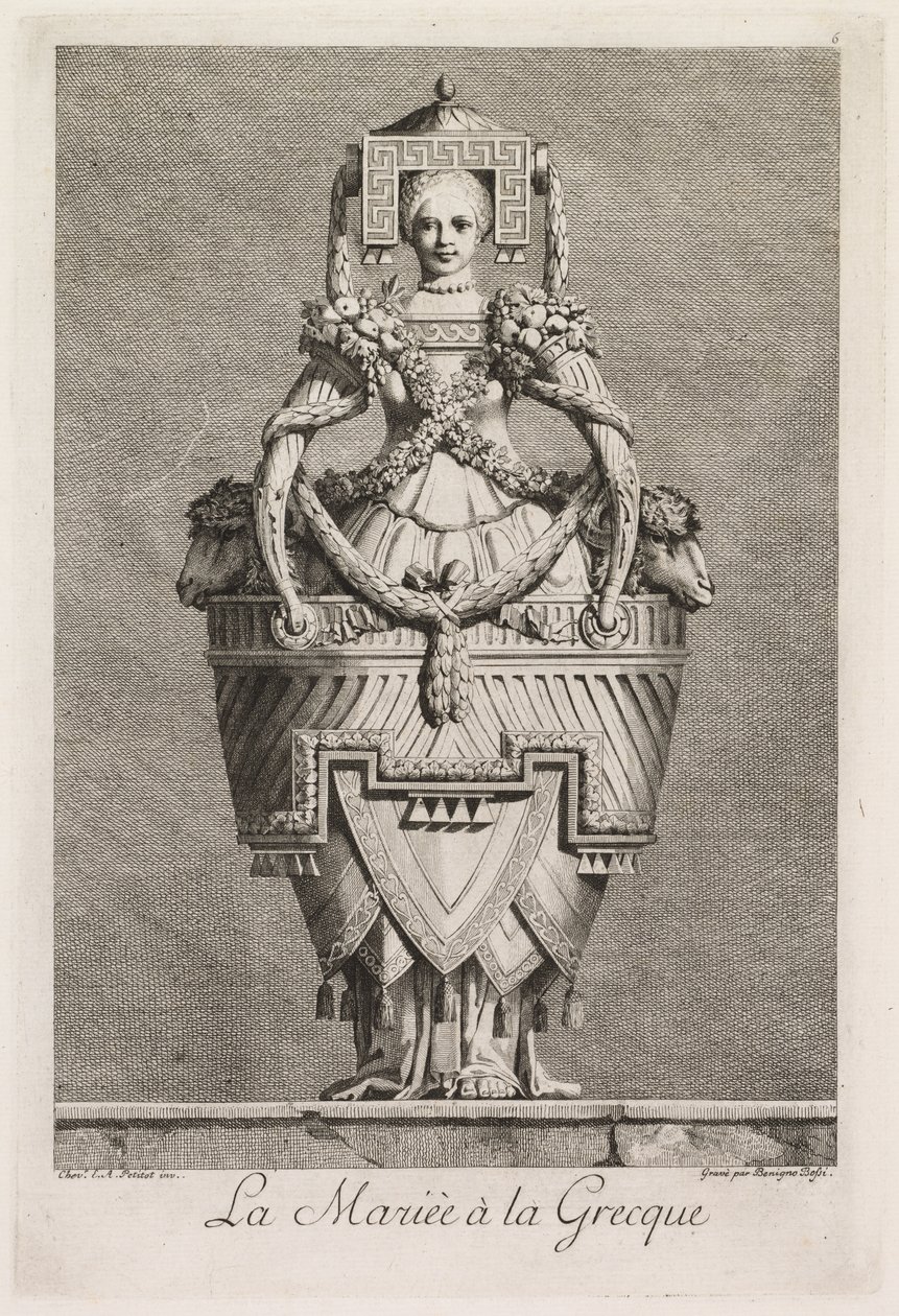 Řecká maškaráda: Deska řecké nevěsty 6, 1771. od Benigno Bossi