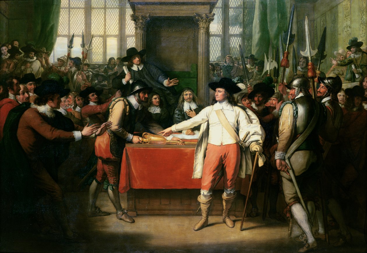 Cromwell rozpouští Dlouhý parlament od Benjamin West