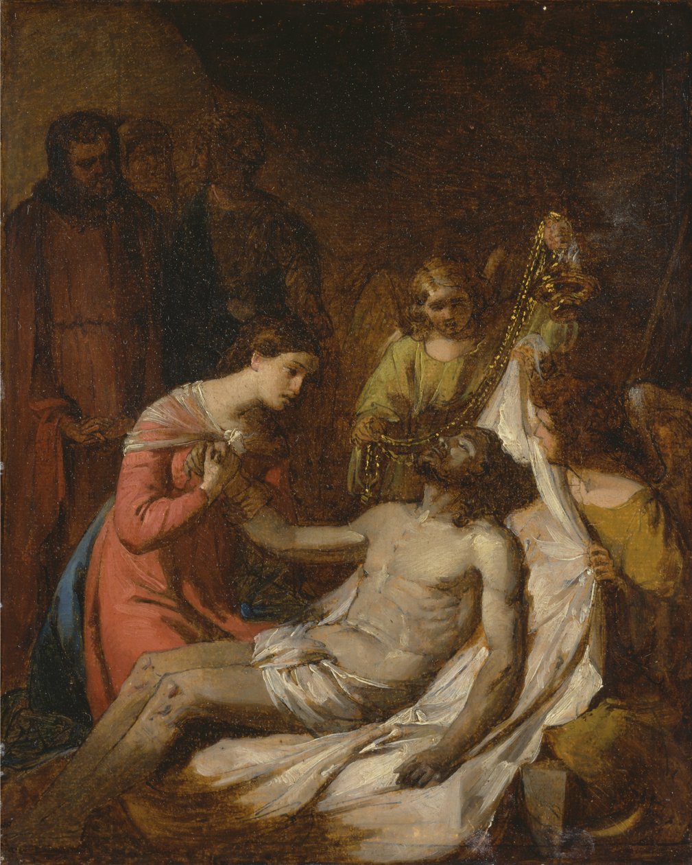Studie Oplakávání mrtvého Krista od Benjamin West