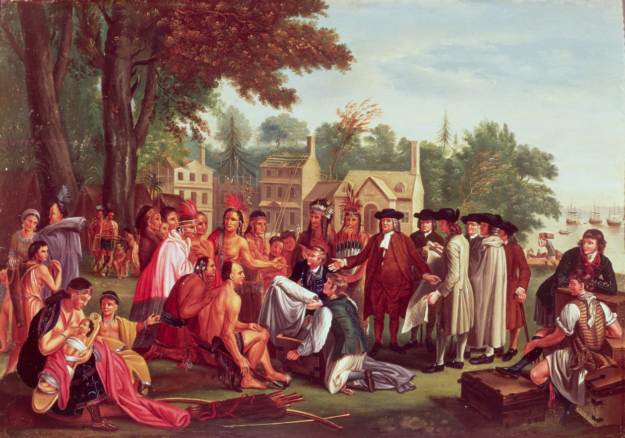 Smlouva Williama Penna s indiány z roku 1683 od Benjamin West