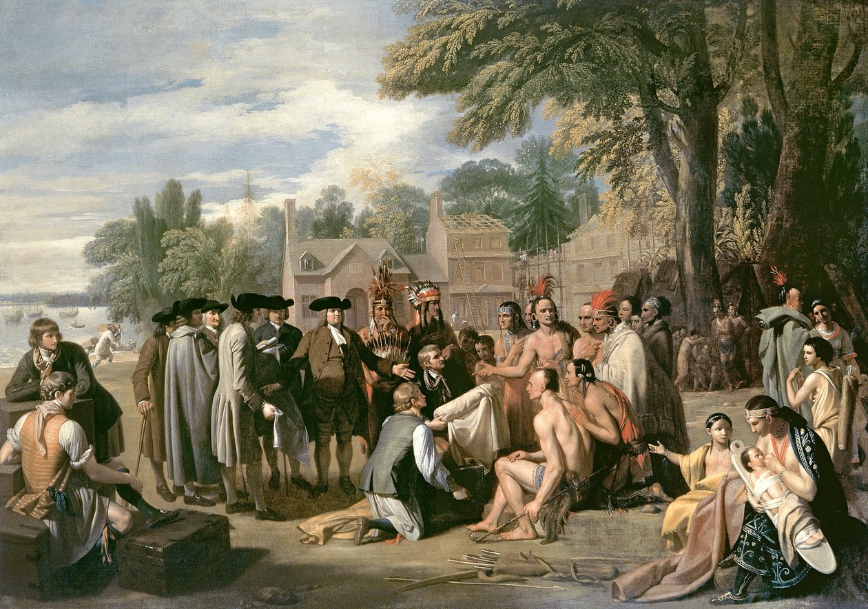 Smlouva Williama Penna s Indiány v listopadu 1683, 1771-72 od Benjamin West
