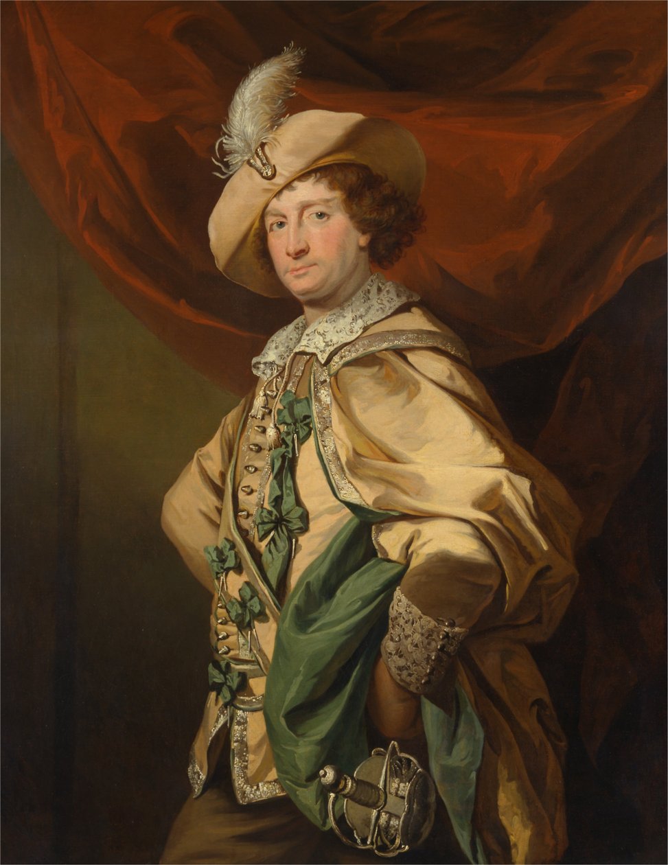 Henry Woodward jako Petruchio ve hře Catherine and Petruchio, Garrickově verzi hry Petruchio. od Benjamin van der Gucht