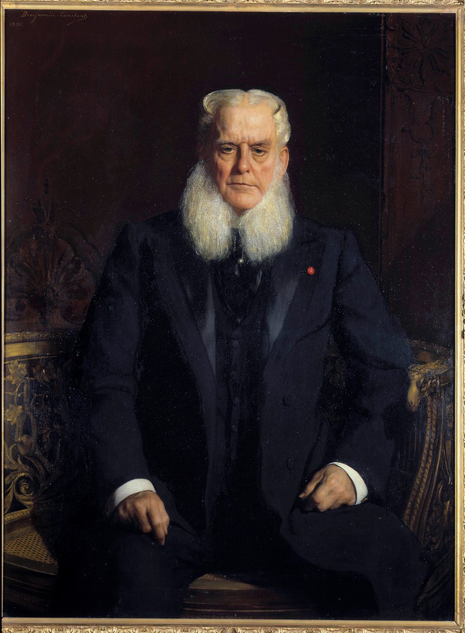 Portrét Alfreda Chaucharda (1821-1909), zakladatele obchodů v Louvru, sběratele, dárce Musees Nationals. Obraz Jeana Josepha (Jean-Joseph) Constant dit Benjamin Constant (Benjamin-Constant) (1845-1902). 1896 ne. 1,3x0,96 m Paříž, musee d