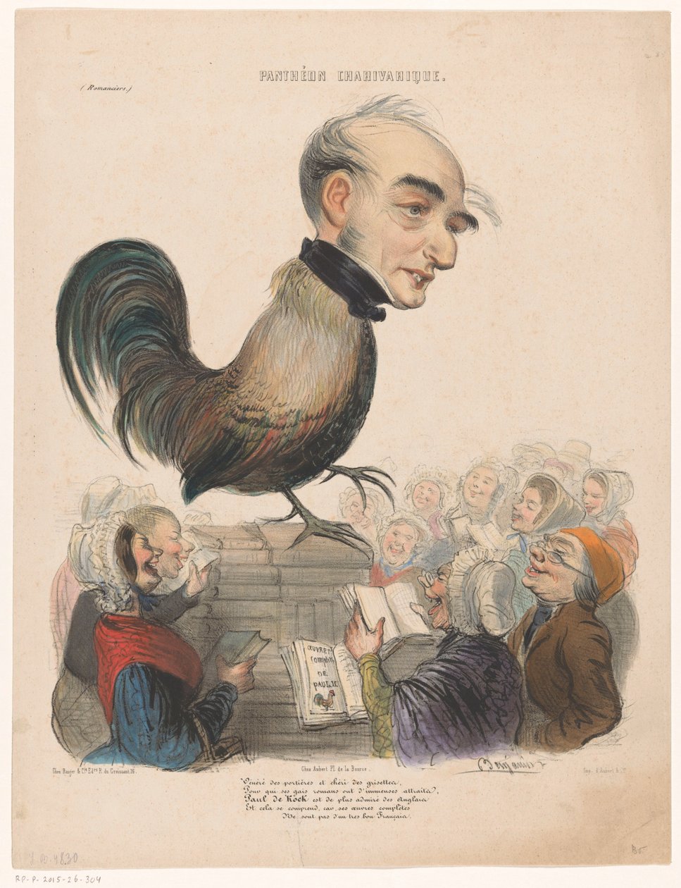 Karikatura Paula de Kocka Karikatury slavných lidí z Le Charivari (název série) Panthéon Charivarique (název série na objektu) od Benjamin