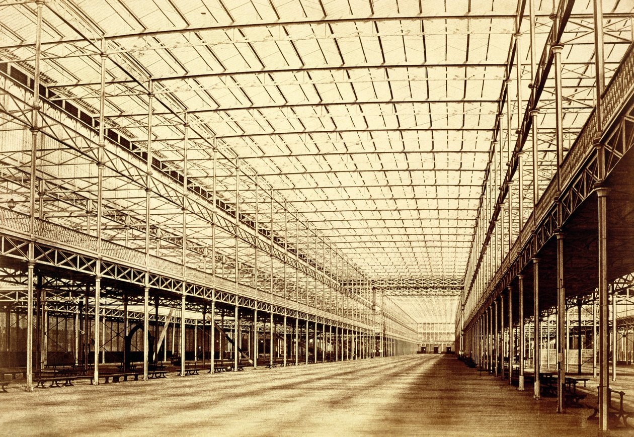 Nave at Crystal Palace, Hyde Park, březen 1852 (albumenový tisk z kalotypového negativu) od Benjamin Brecknell Turner