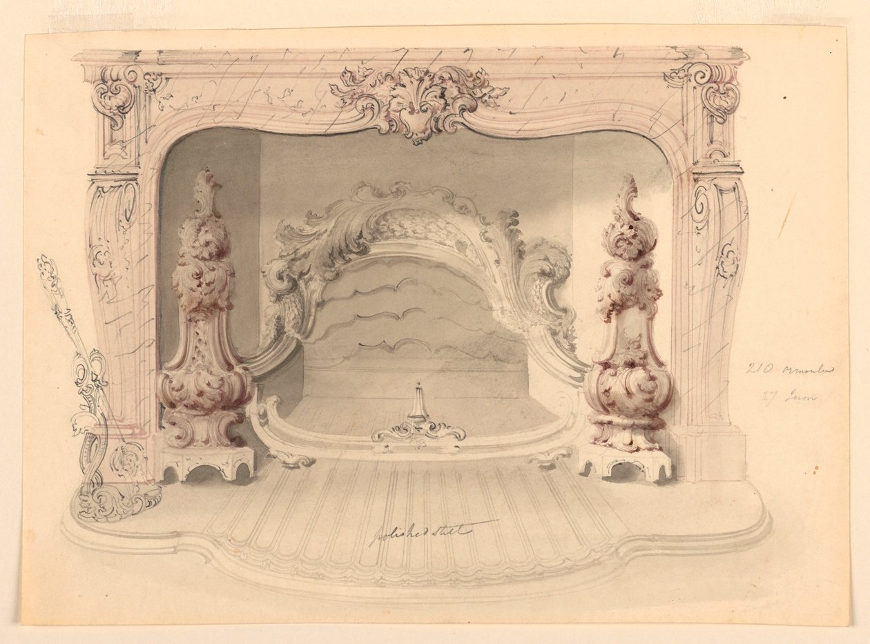 Kresba, litinový rošt, cca 1840 od Benjamin Dean Wyatt