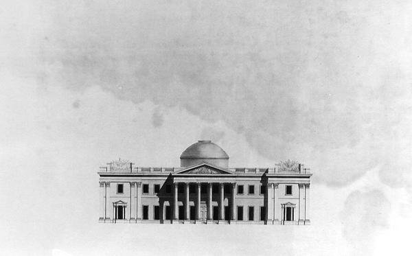 Elevation of Principal Front of a house (Hlavní průčelí domu) od Benjamin Dean Wyatt