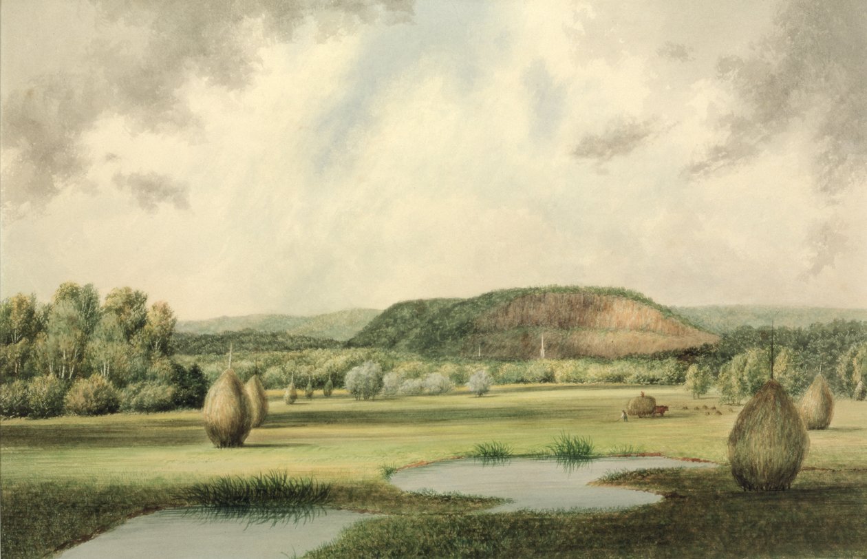 West Rock, New Haven, Connecticut, cca 1854-60 (wc na papíře) od Benjamin H. Coe