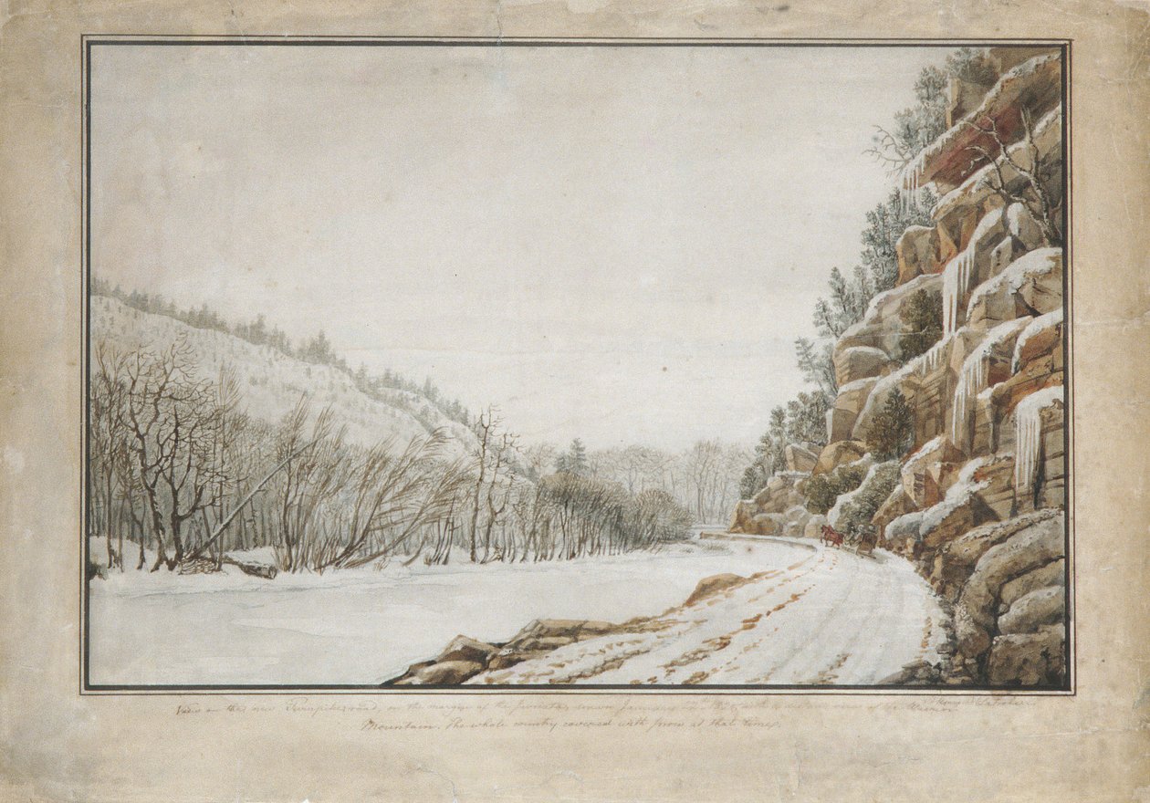 Pohled na New Turnpike Road, na okraji Juniaty, s výhledem do dálky..., 1820. od Benjamin Henry Latrobe