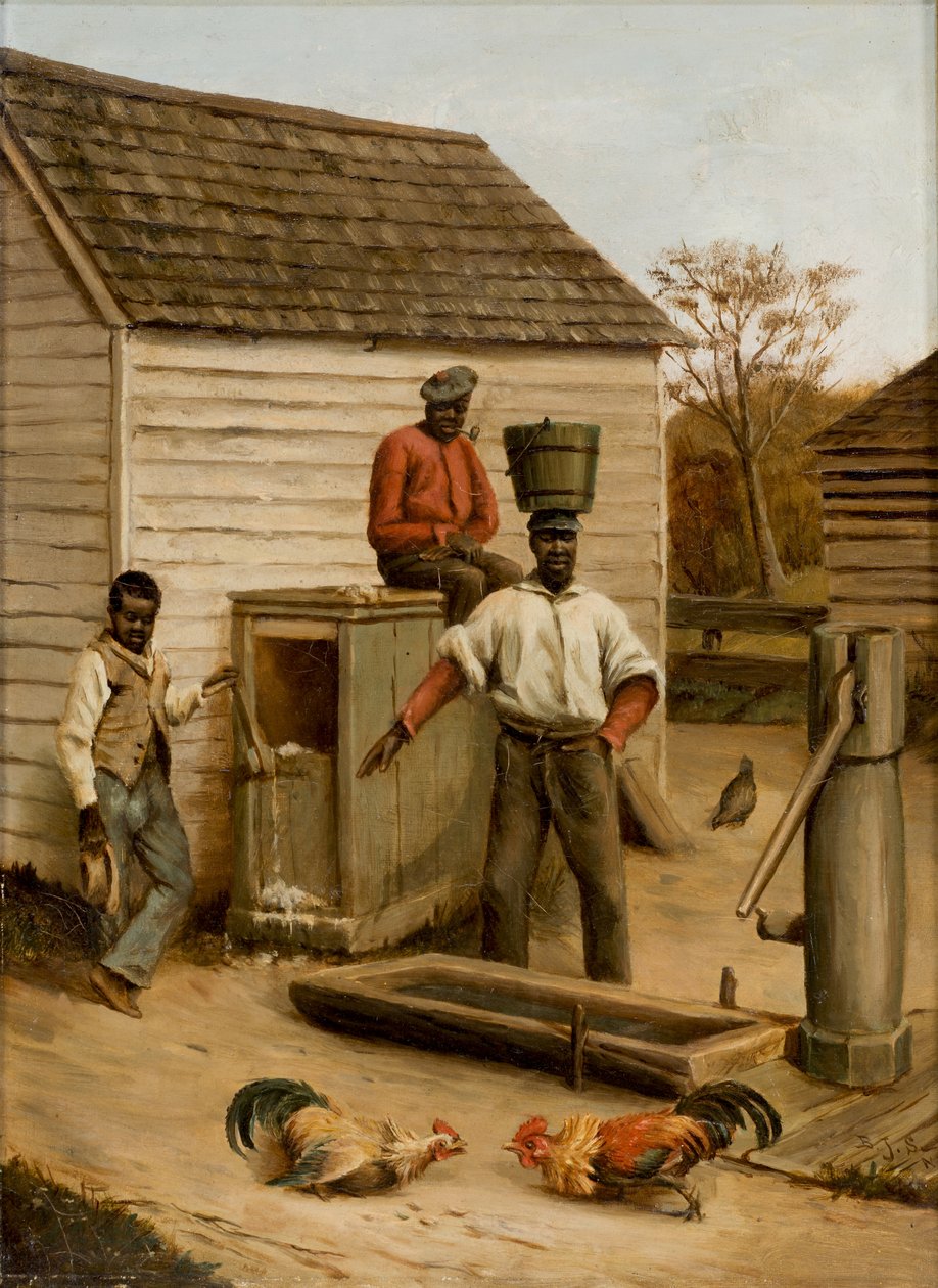 Barnyard Cock Fight, 1860 od Benjamin J. Severance