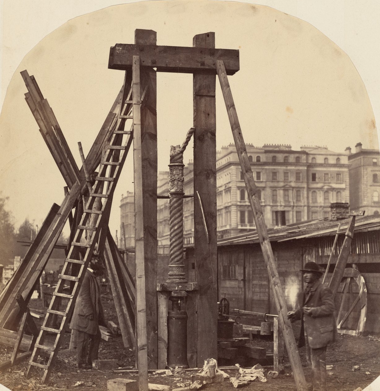 Stavba Mezinárodní výstavy v South Kensingtonu v roce 1862 (foto) od Benjamin L. Spackman