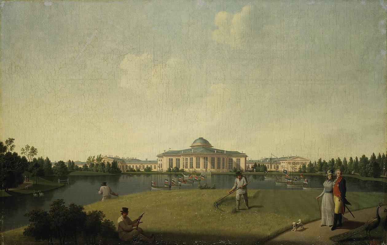 Pohled na Tauridský palác ze zahrady, před rokem 1797 od Benjamin Paterssen