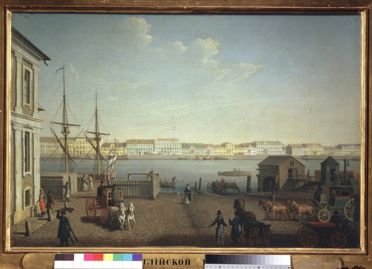 Quai des Anglais v Petrohradu. Obraz Benjamina Patersena (1748-1815), olej na plátně, kolem roku 1790. Švédské umění od Benjamin Patersson
