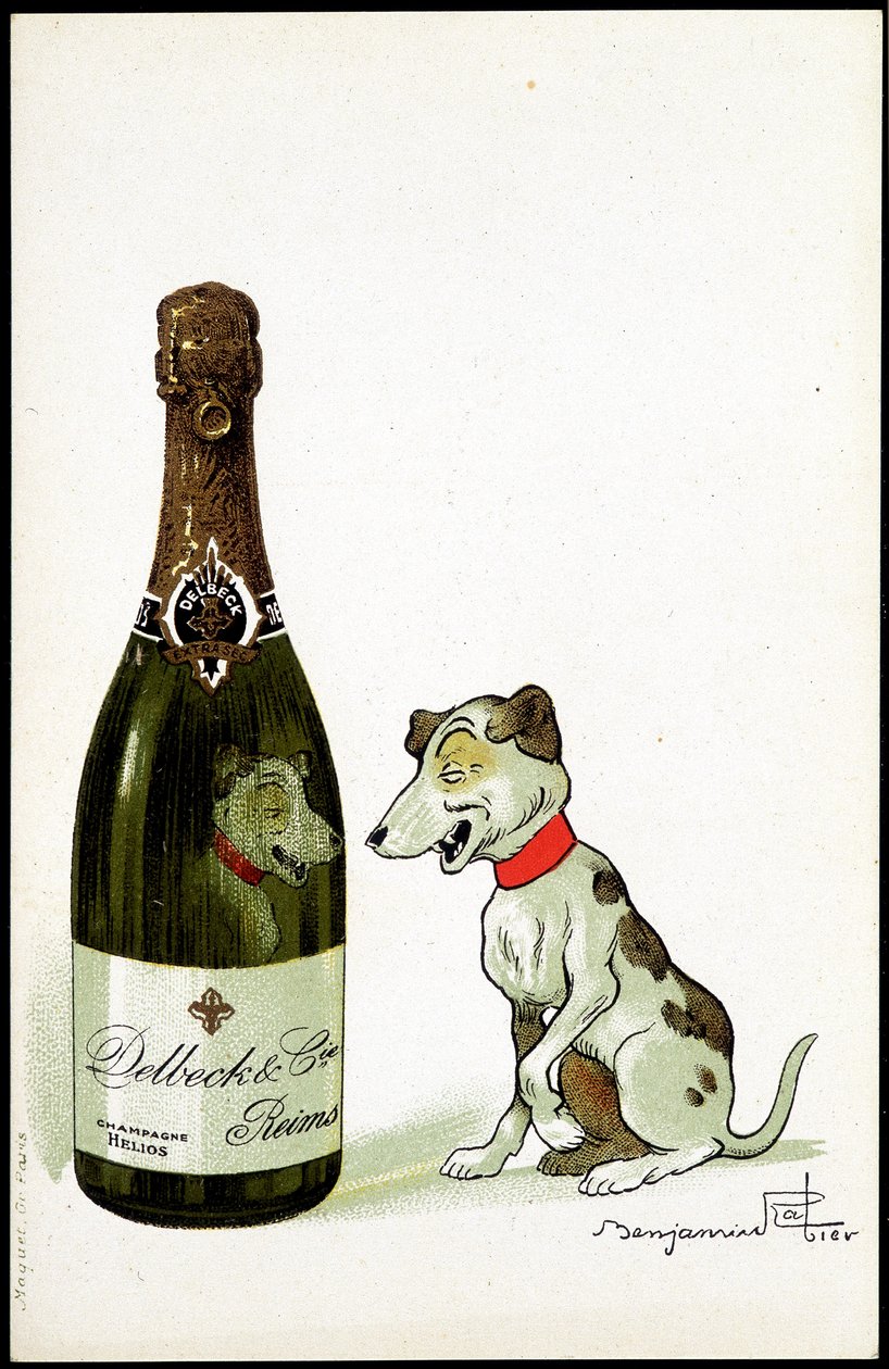 Karton na šampaňské “” Delbeck et Cie, Reims””, ilustrace Benjamin Rabier (1864-1939), sd. počátku 20. století. od Benjamin Rabier