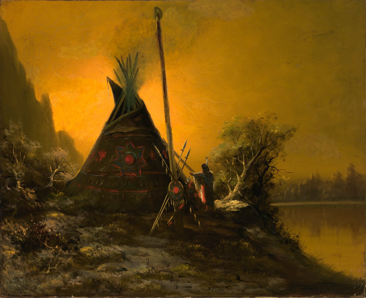 Noční scéna indické Tipi, 1895. od Benjamin Raborg