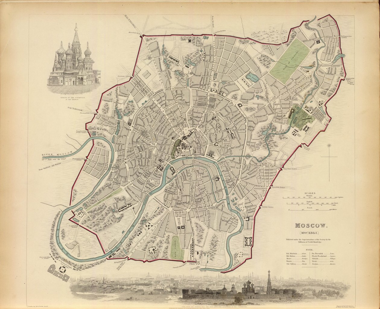 Plán Moskvy, 1836. od Benjamin Rees Davies