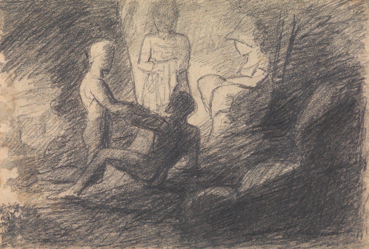 Studie postav v jeskyni od Benjamin Robert Haydon