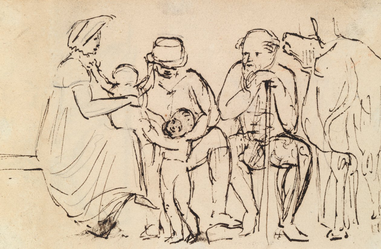 Studie sedících postav od Benjamin Robert Haydon