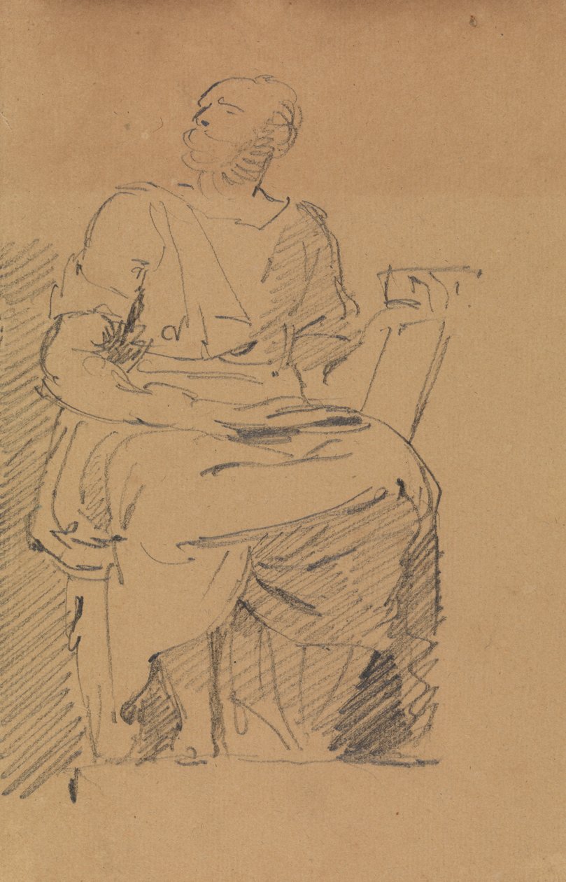 Studie sedící postavy od Benjamin Robert Haydon