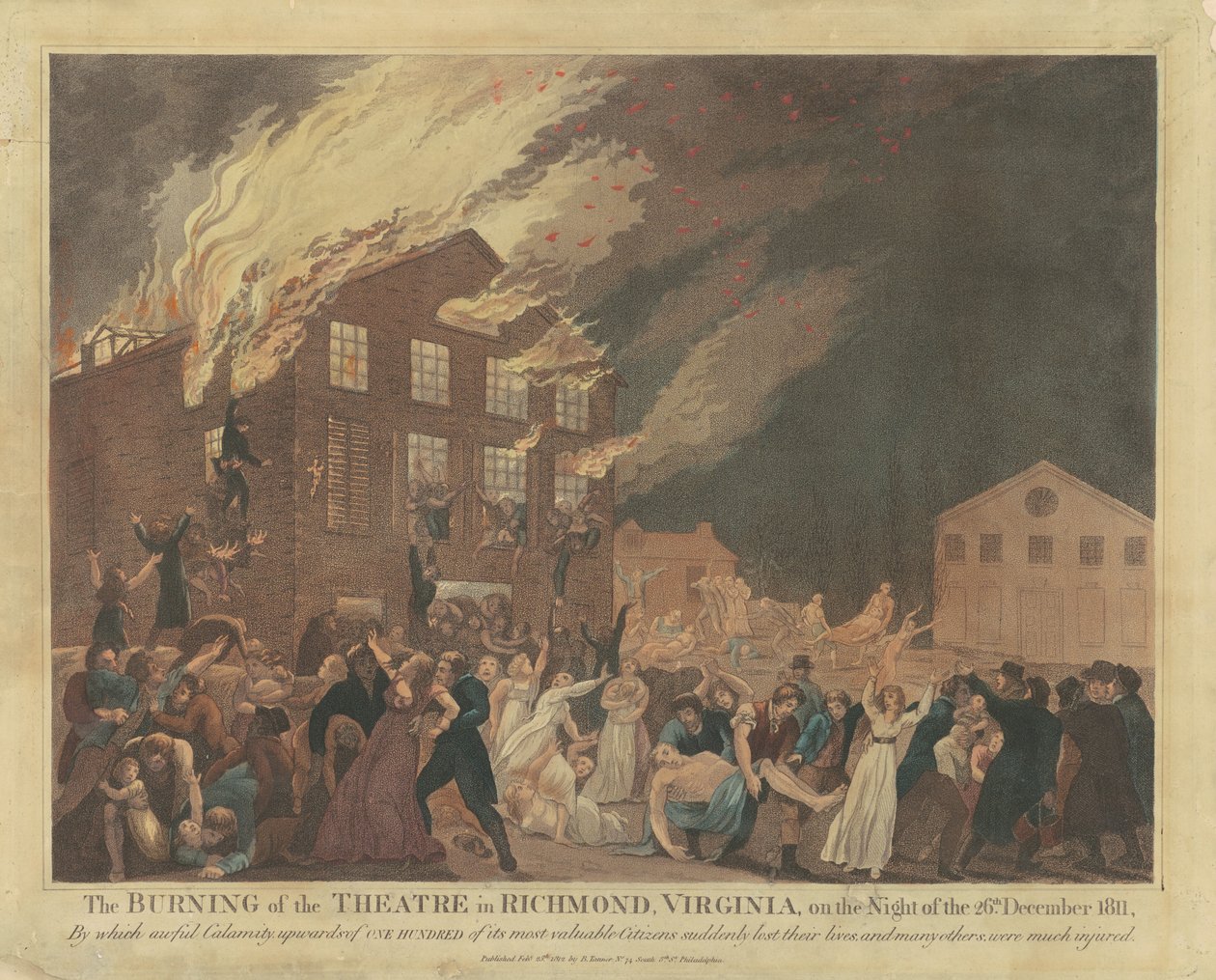 Spálení divadla v Richmondu ve Virginii od Benjamin Tanner