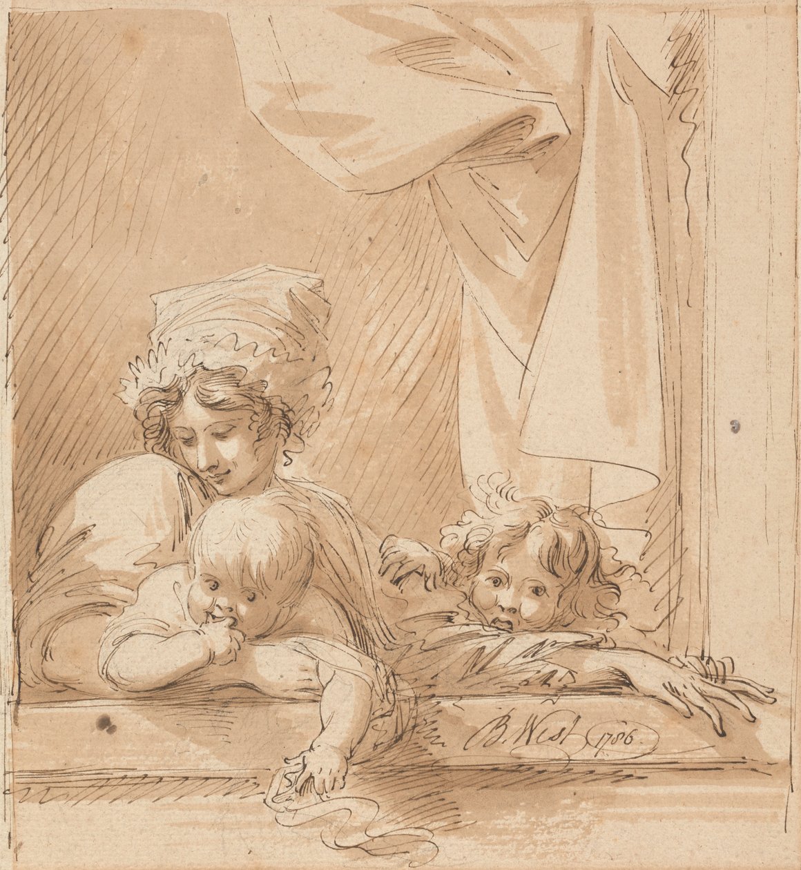 Matka a dvě děti od Benjamin West
