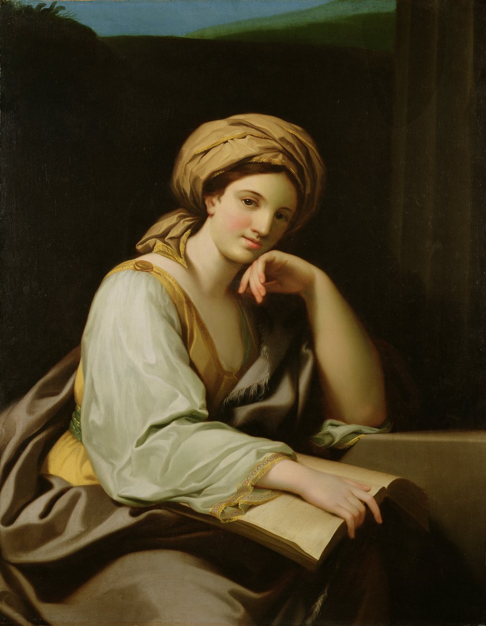 Sibyla s knihou, podle obrazu Rafaela Mengse (1728-79), asi 1761 (olej na plátně) od Benjamin West