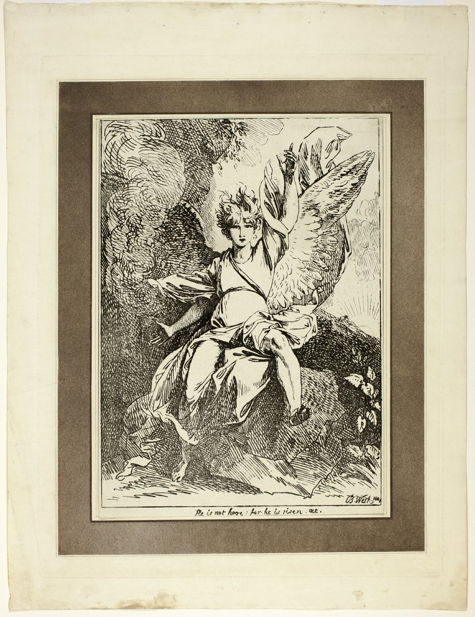 Anděl vzkříšení, z prvního čísla Vzorků polyautografie od Benjamin West