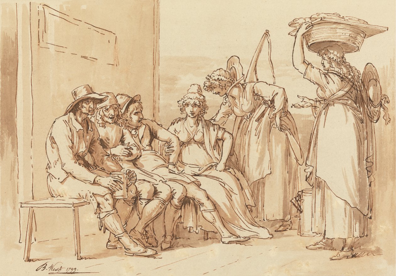 Postavy v ulicích Londýna od Benjamin West