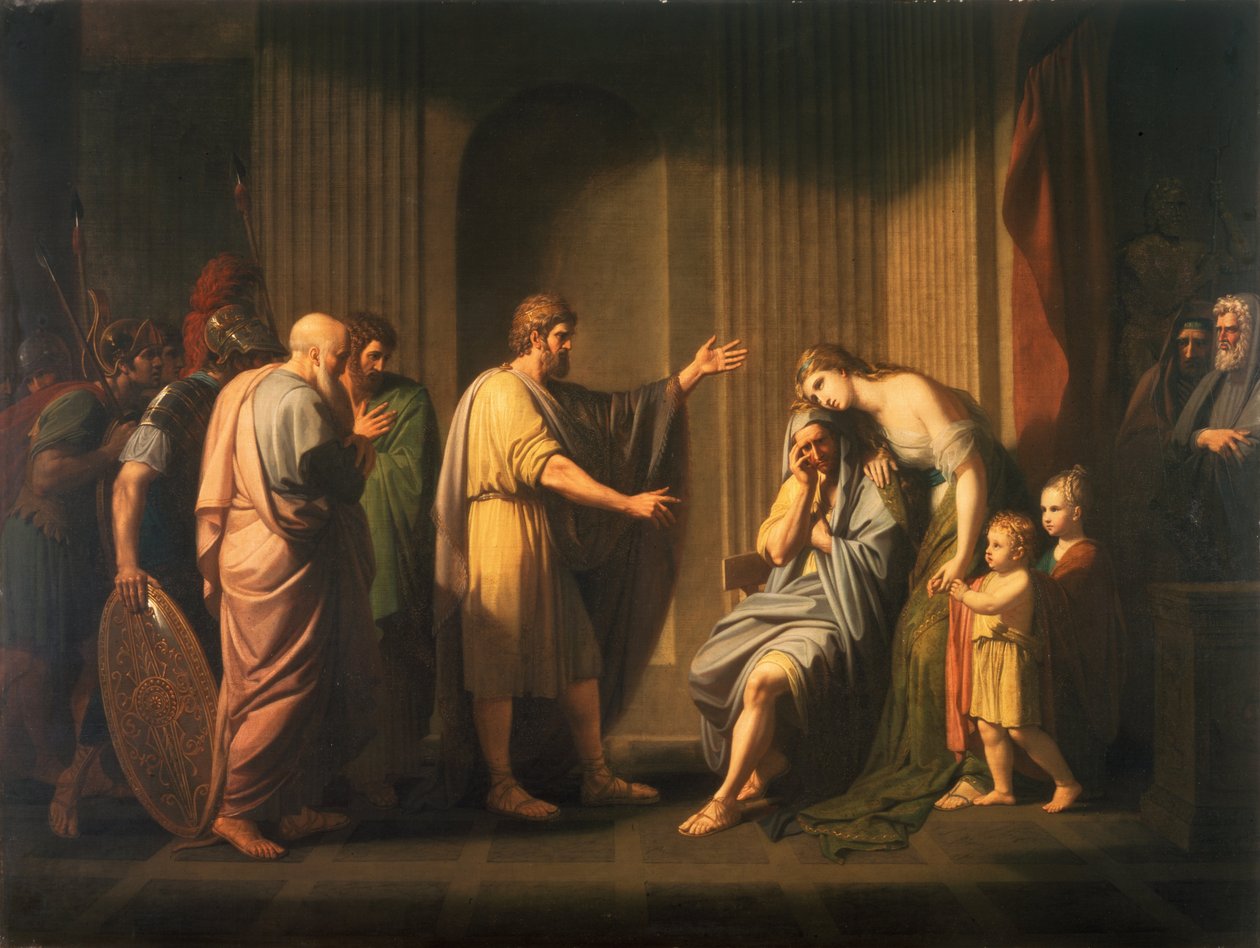 Kleombrotos odsouzený do vyhnanství Leonidem II., králem Sparty od Benjamin West