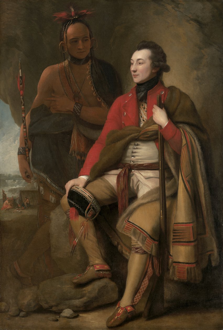 Plukovník Guy Johnson a Karonghyontye (kapitán David Hill) od Benjamin West