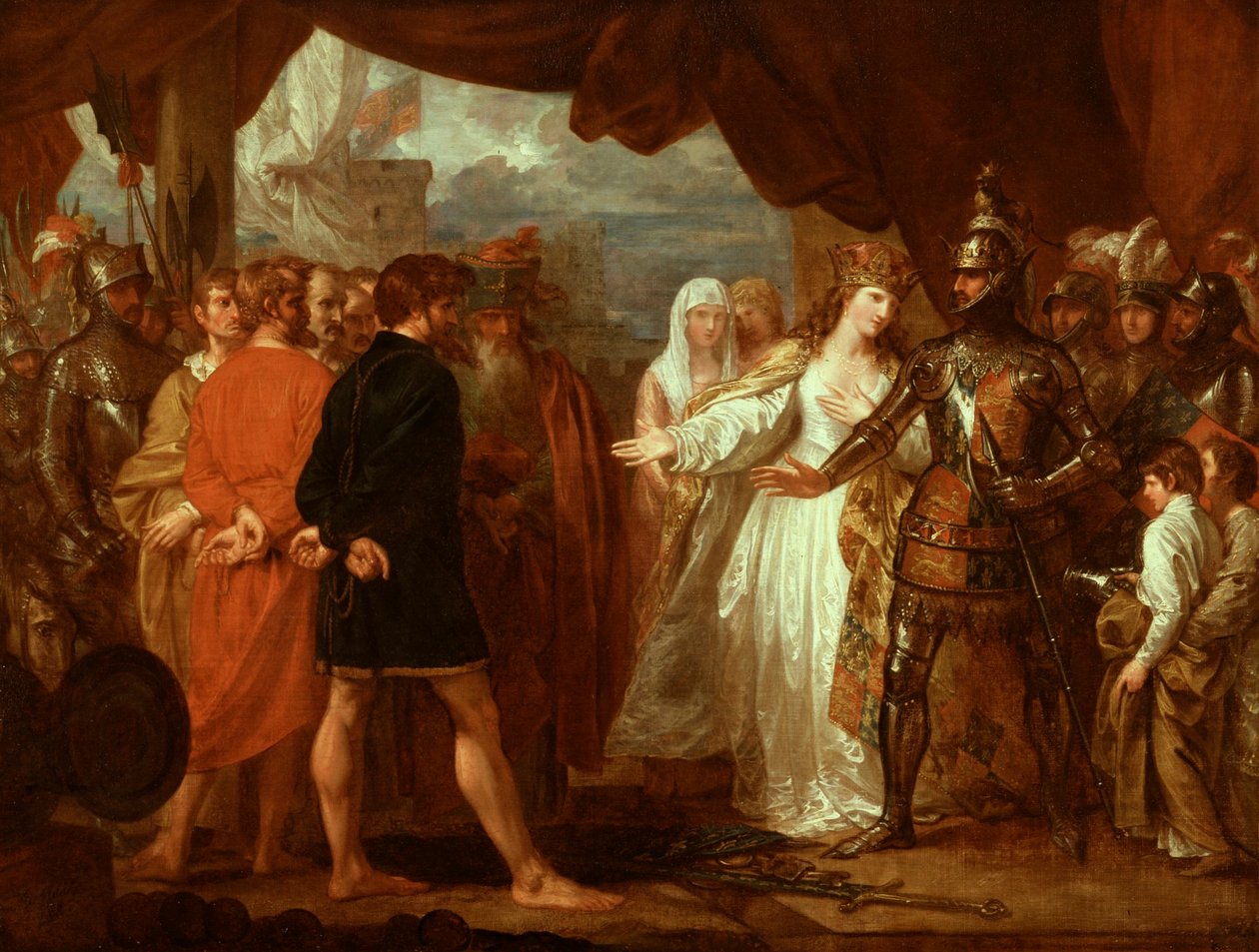 Královna Filipa se přimlouvá za životy měšťanů z Calais od Benjamin West