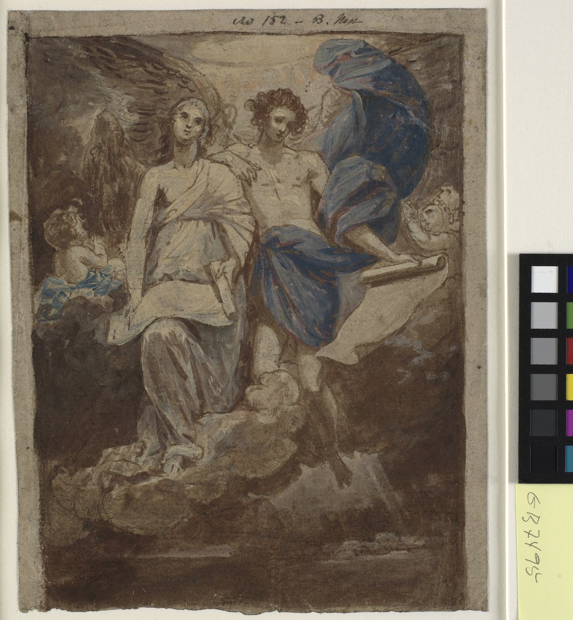 Studie k obrazu Andělé zjevující se pastýřům, 1774 od Benjamin West