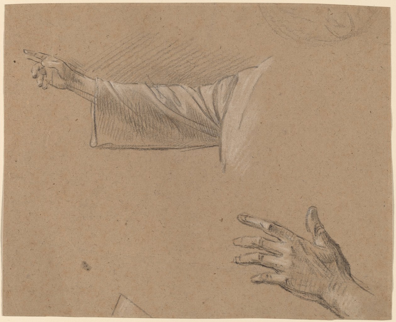 Studium pravé paže a levé ruky od Benjamin West
