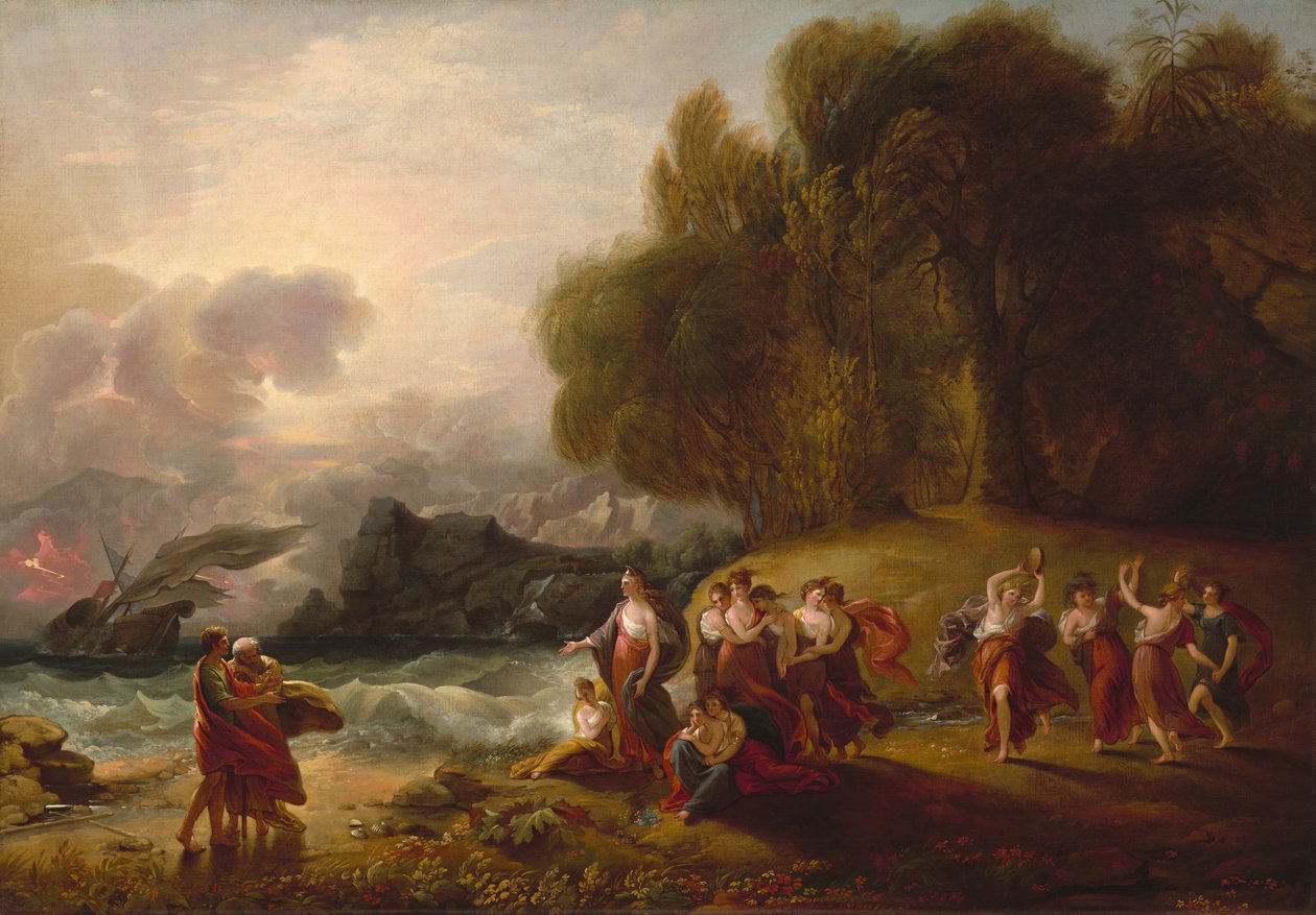 Telemachus a Calypso od Benjamin West