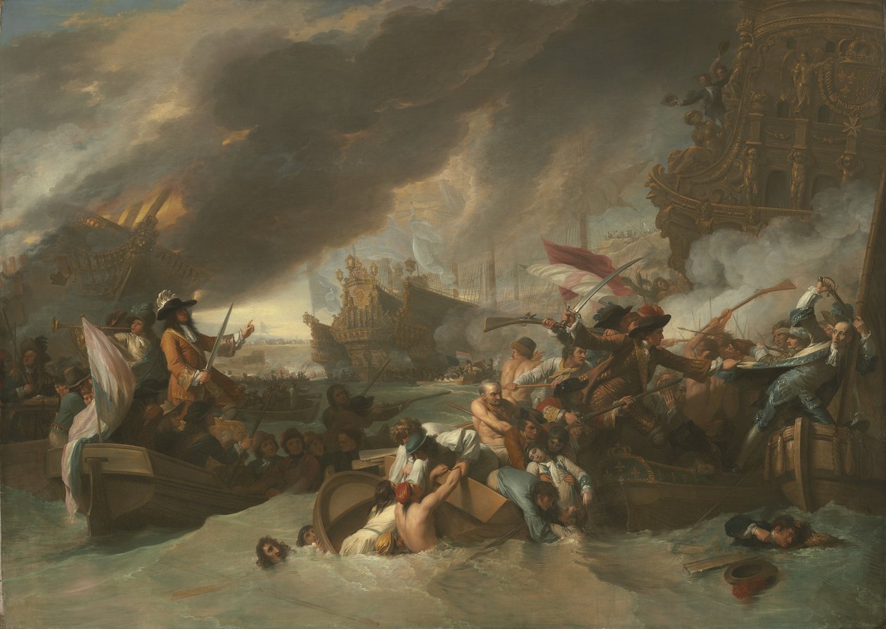 Bitva u La Hogue, kolem roku 1778 od Benjamin West