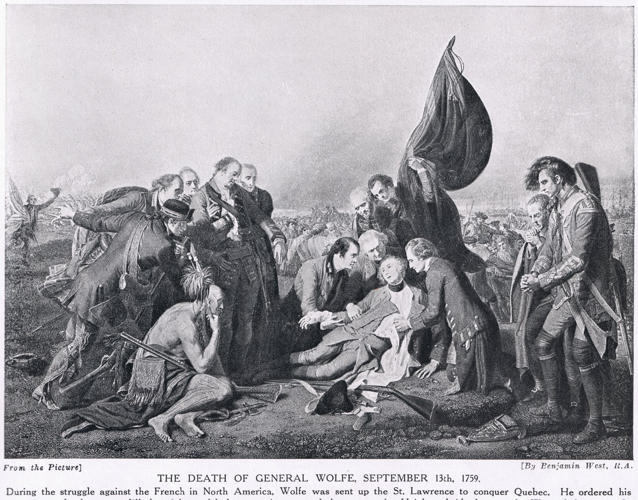 Smrt generála Wolfa, 13. září 1759, ilustrace z 