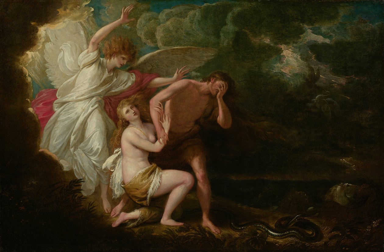 Vyhnání Adama a Evy z ráje, 1791, retušováno 1803. od Benjamin West