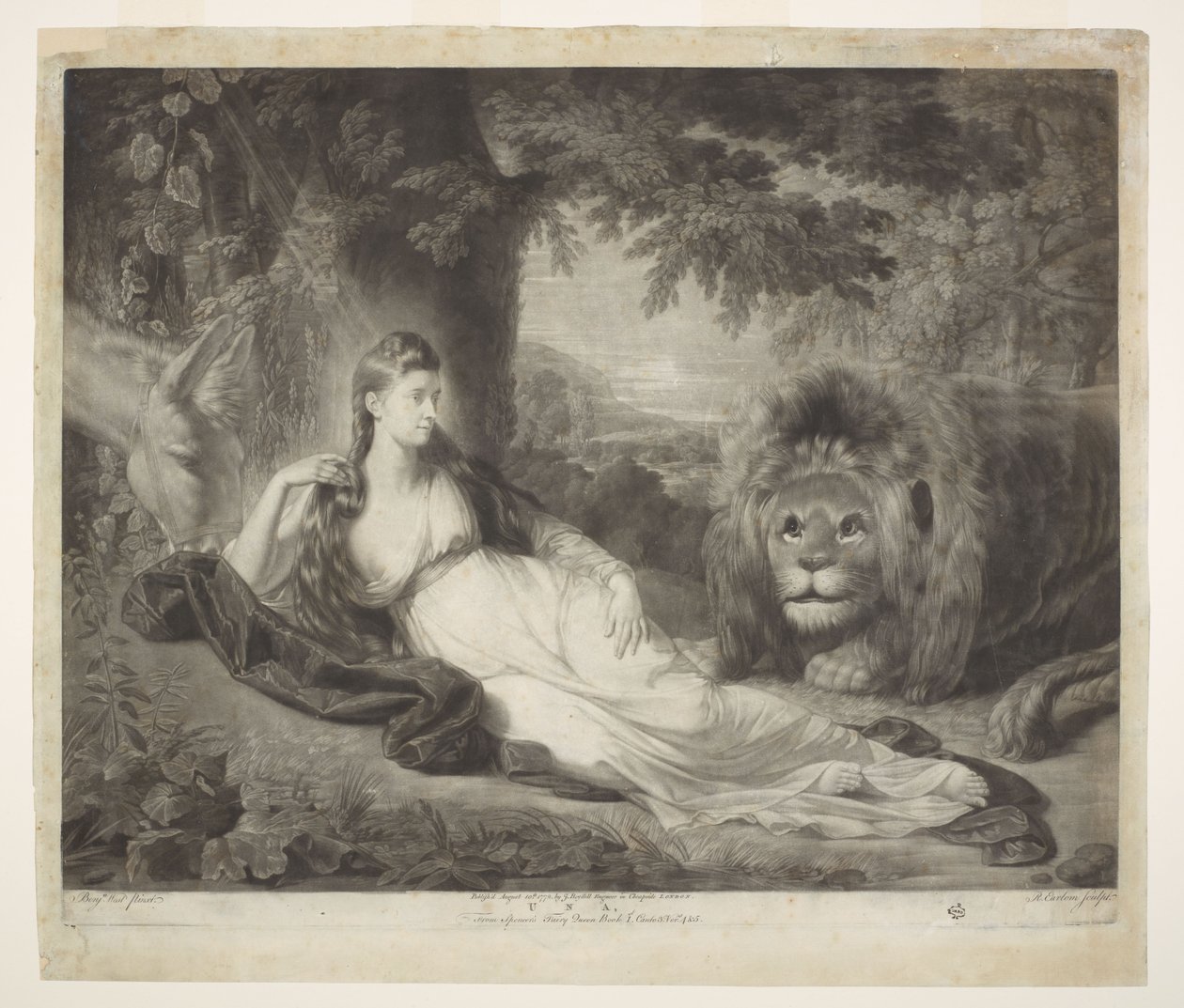 Una a lev, ze Spenserovy Královny víl od Benjamin West