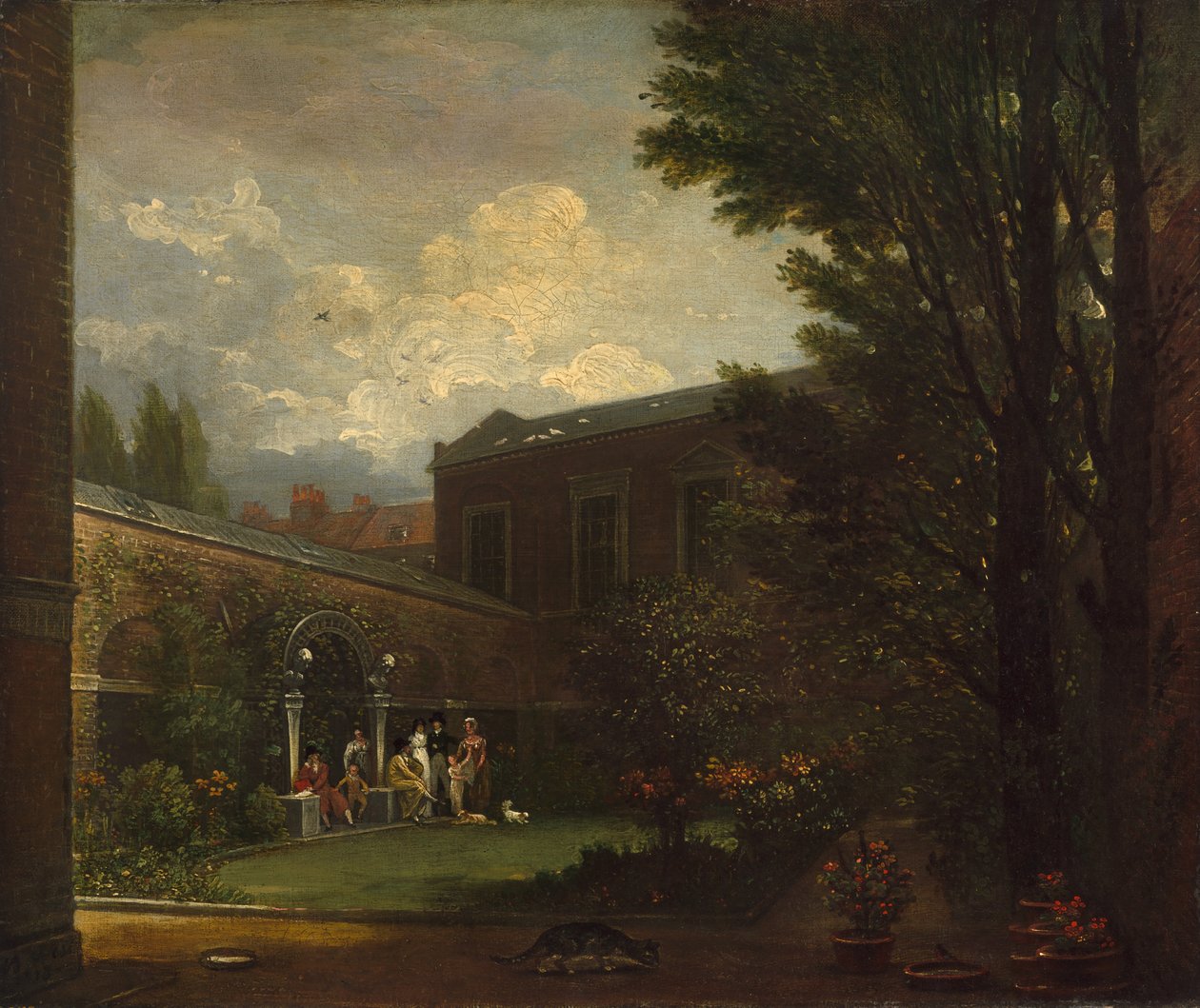 Rodina Westových v zahradě ateliéru od Benjamin West
