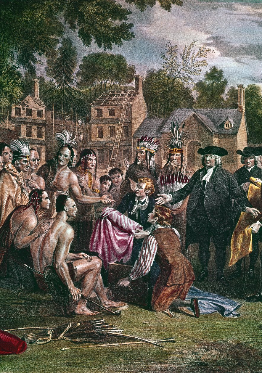 William Penn, anglický kvakerský kolonista, léčící s původními obyvateli Severní Ameriky, 1682 1771-1772 od Benjamin West